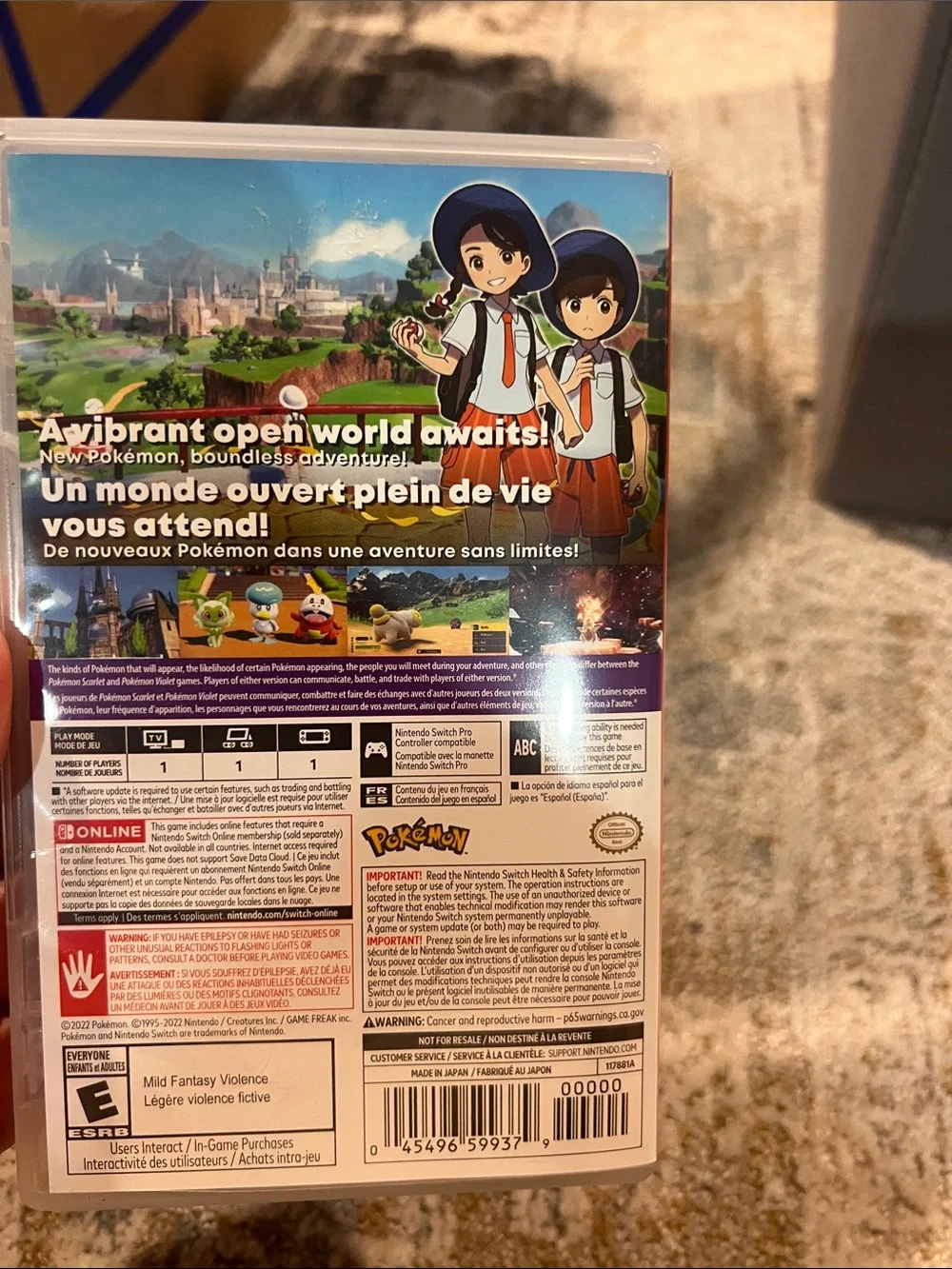 EMPTY BOX Nintendo switch Pokémon Scarlet z27